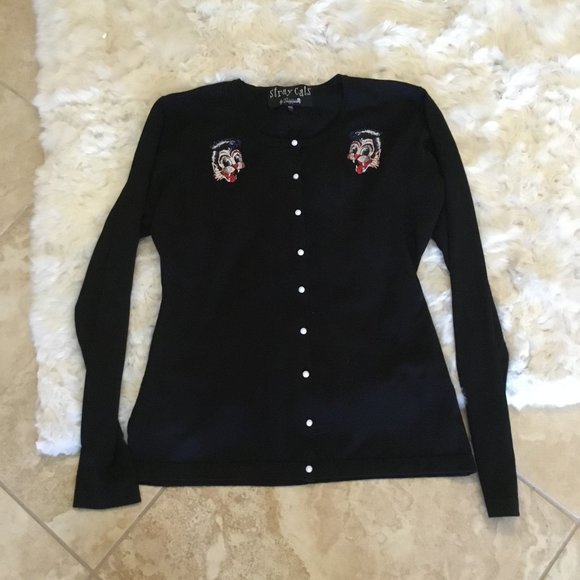 Sourpuss Sweaters - Sourpuss Stray Cats Cardigan 3x New (1x/2x)